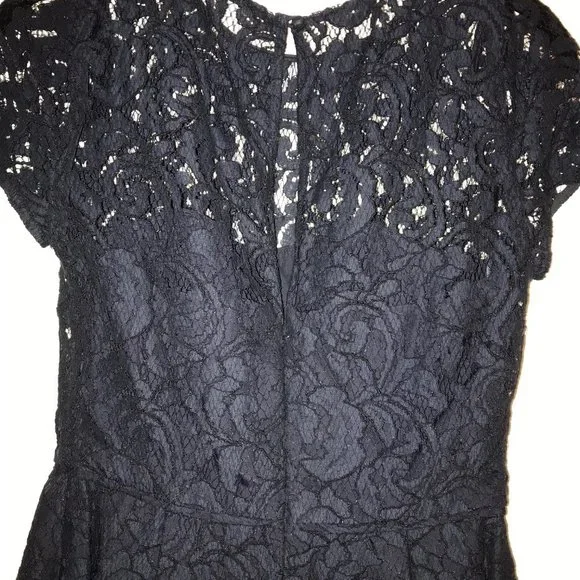 J. CREW Dress 0 Alisa Leavers Lace Navy Blue - Picture 8 of 9